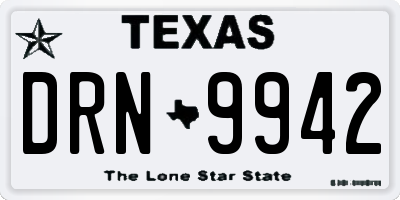 TX license plate DRN9942
