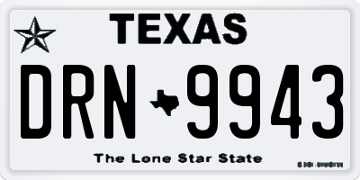 TX license plate DRN9943