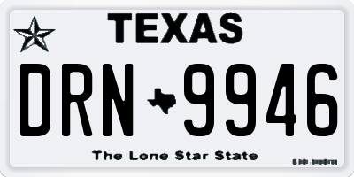 TX license plate DRN9946