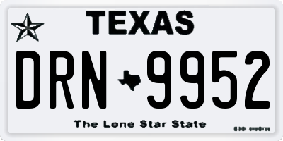TX license plate DRN9952