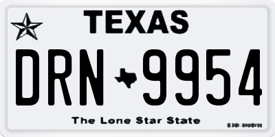 TX license plate DRN9954