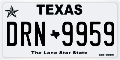 TX license plate DRN9959