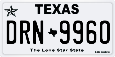 TX license plate DRN9960