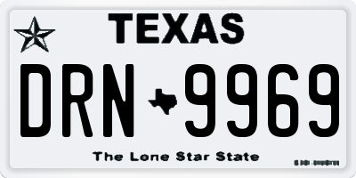 TX license plate DRN9969