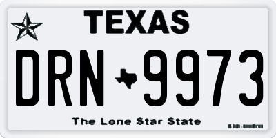 TX license plate DRN9973