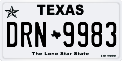 TX license plate DRN9983