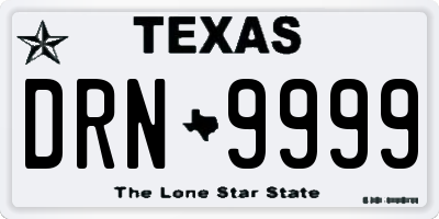 TX license plate DRN9999