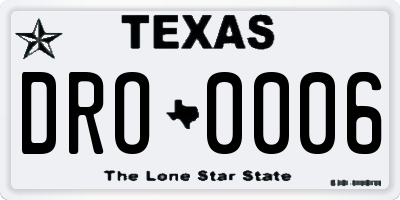 TX license plate DRO0006