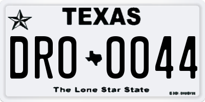 TX license plate DRO0044