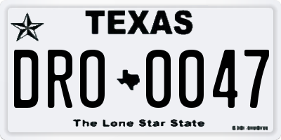 TX license plate DRO0047