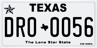 TX license plate DRO0056