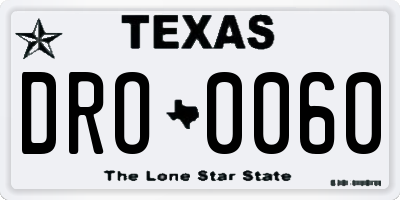 TX license plate DRO0060