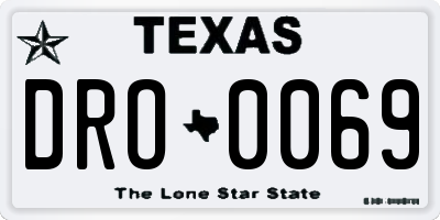 TX license plate DRO0069