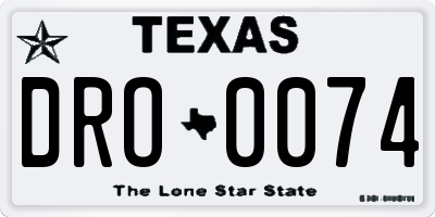 TX license plate DRO0074