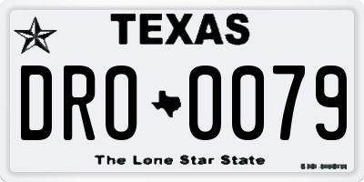 TX license plate DRO0079