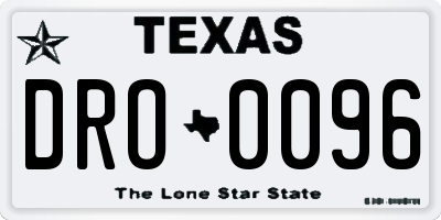 TX license plate DRO0096
