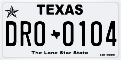 TX license plate DRO0104
