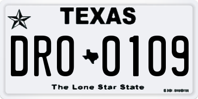 TX license plate DRO0109