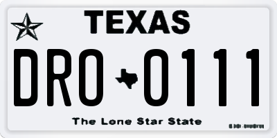 TX license plate DRO0111