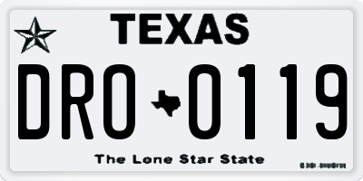 TX license plate DRO0119