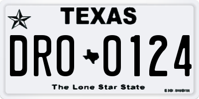 TX license plate DRO0124