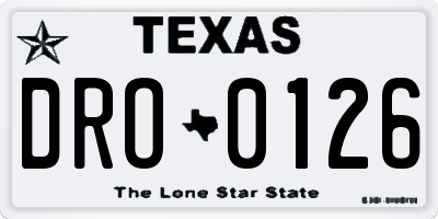 TX license plate DRO0126