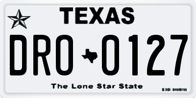 TX license plate DRO0127