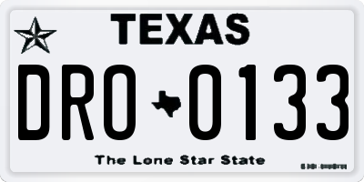TX license plate DRO0133
