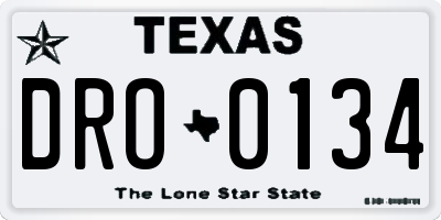 TX license plate DRO0134