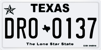 TX license plate DRO0137