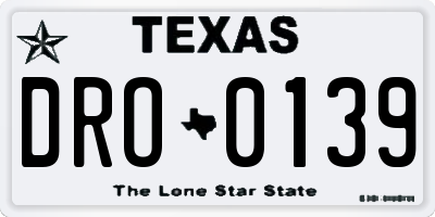 TX license plate DRO0139