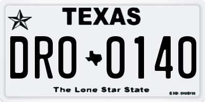 TX license plate DRO0140