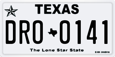 TX license plate DRO0141