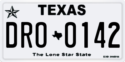 TX license plate DRO0142