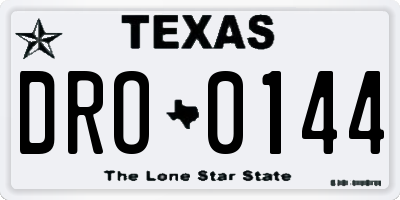 TX license plate DRO0144