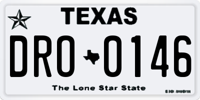 TX license plate DRO0146