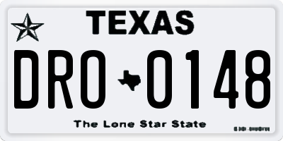 TX license plate DRO0148