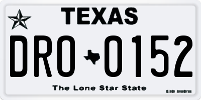 TX license plate DRO0152
