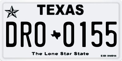 TX license plate DRO0155