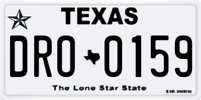 TX license plate DRO0159