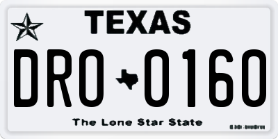 TX license plate DRO0160