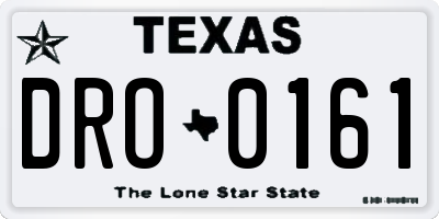 TX license plate DRO0161