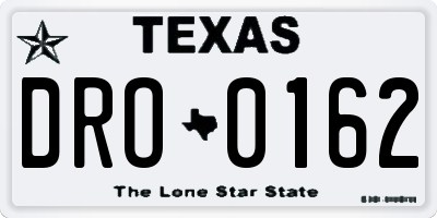 TX license plate DRO0162