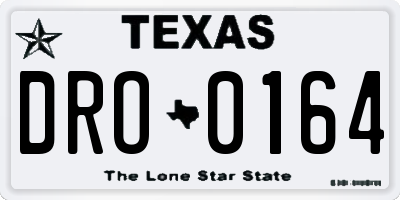 TX license plate DRO0164