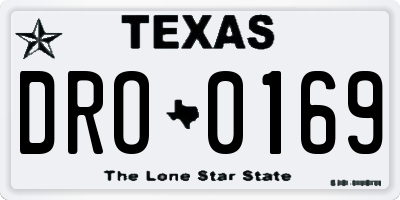 TX license plate DRO0169
