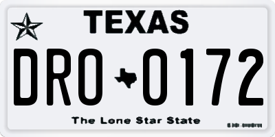 TX license plate DRO0172