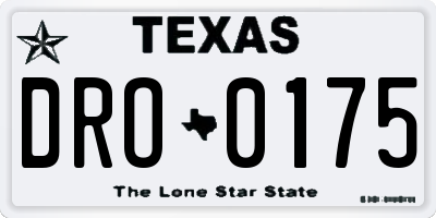 TX license plate DRO0175