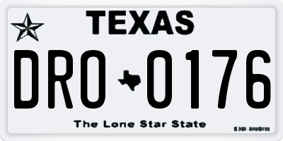 TX license plate DRO0176