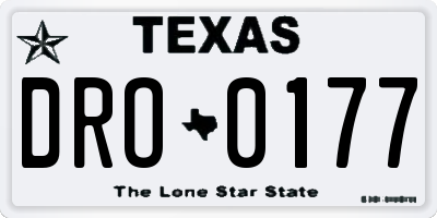TX license plate DRO0177