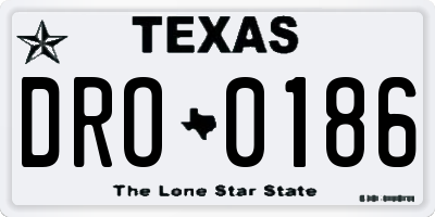 TX license plate DRO0186